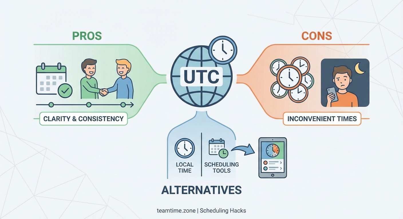 Should You Schedule Meetings in UTC? The Pros, Cons, and Alternatives - Illustration 1