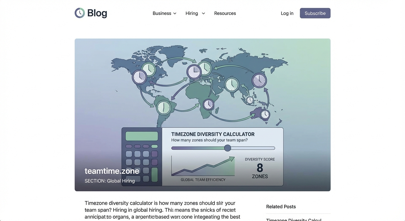 The Timezone Diversity Calculator: How Many Zones Should Your Team Span? - Illustration 1