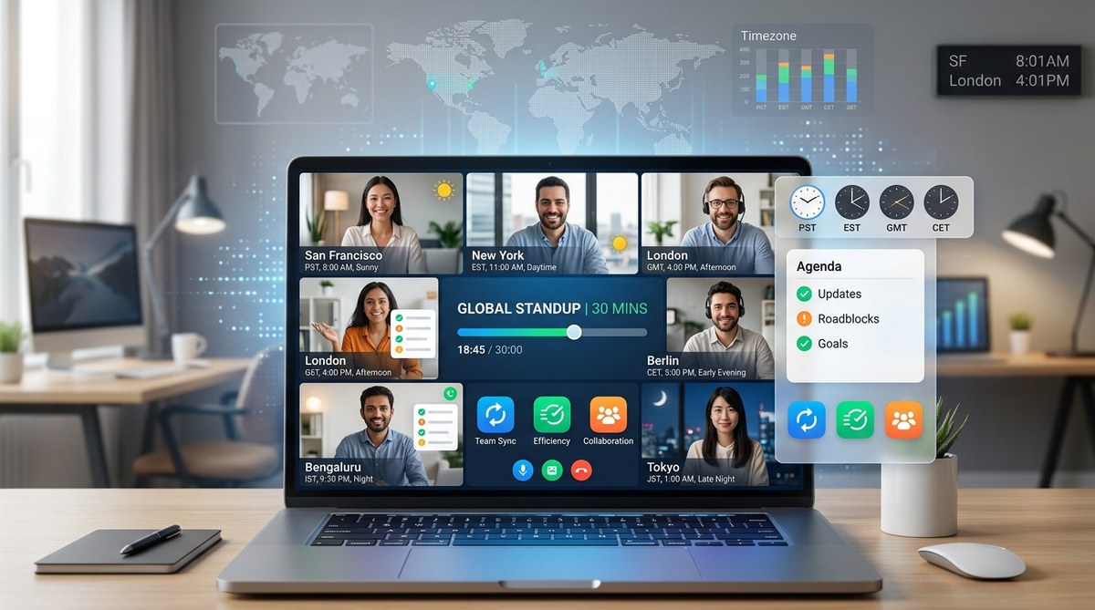How to Run a 30-Minute Global Standup That Actually Works Across 6 Time Zones